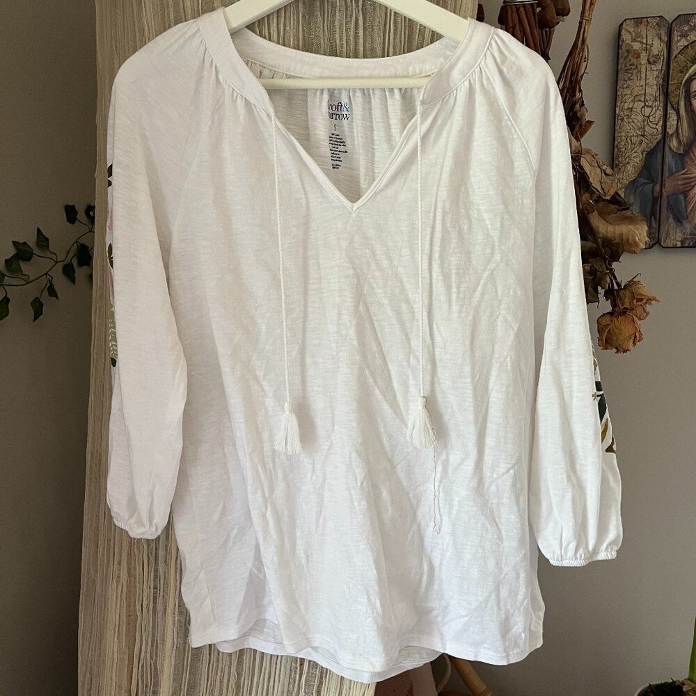 Croft & Barrow White Floral Blouse